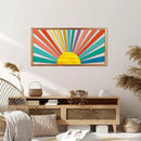 IARTTOP Large Boho Sun Wall Art Framed Wooden Art Wall Decor Sun Geometric Line Sunshine Wall Art for Living Room Bedroom Office 16"" x32, red by CozyNest Decor