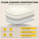 downluxe Indoor Chair Cushions for Dining Chairs, Soft and Comfortable Textured Foam Kitchen Chair Pads with Ties and Non-Slip Backing, 16" x 16" x 2", Beige, 4 Pack by CozyNest Decor