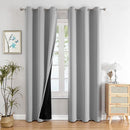 ChrisDowa 100% Blackout Curtains 72 inch Long for Bedroom with Black Liner, 2 Thick Layers Total Blackout Thermal Insulated Grommet Window Curtains 2 Panels Set (Light Grey, 42 x 72 Inch) by TinyTreasures Baby Boutique