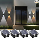 2LED Solar Wall Lights, Up and Down Lighting Solar Outdoor Light Waterproof IP65, 6500K/3000K Solar Fence Light Solar Powered Light for Yard Garden Garage Christmas Decorations (4 Pack) by GreenHaven Gardens