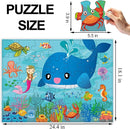 Jumbo Floor Puzzle for Kids, Large Jigsaw Puzzles 35 Piece for Kids Ages 3-5,Preschool Learning & Education Toys, Gifts for 4-8 Year Old Boys and Girls (Marine Animals) by TinyTreasures Baby Boutique