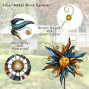 VEWOGARDEN Garden Solar Wind Spinner, Sun Outdoor Metal Wind Sculpture Yard Art Decor for Patio, Lawn & Garden by GreenHaven Gardens