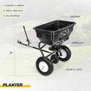 DNA MOTORING Tow Behind Broadcast Spreader, 125 LB / 60L Capacity, Multi Use Tool for Fertilizer, Grass Seed, Salt, Ice Melt, Lawn and Garden Seeder, with Wheels, with Wheels, TOOLS-00612 by GreenHaven Gardens
