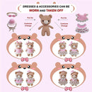 LoopMap Crochet Kit for Beginners - DIY Amigurumi Bear with Removable Dress & Accessories, Step-by-Step Video Tutorials, Extra Yarn, Crochet Tools, Handmade Gift for Kids & Adults(Bear-Pink) by TinyTreasures Baby Boutique