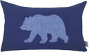 Lumbar Pillow Covers 12x20 Inches Bear Decorative Cotton Linen Throw Lumbar Waist Embroidered Cushions Covers for Couch Sofa Bedroom (Blue) by CozyNest Decor