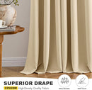 MIULEE Cream Beige Blackout Curtains - Thermal Insulated Bedroom Curtains Room Darkening Drapes for Living Room Kitchen Grommet Top Light Blocking Window Treatment, 40 x 45 Inches Long, 2 Panels by TinyTreasures Baby Boutique