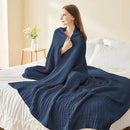 EMME Cotton Blanket Twin XL for Bed Soft Muslin Blankets 66"x90" Lightweight Breathable Layering Bedspread Coverlet All Season Gauze, Navy by CozyNest Decor
