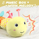 Baby Toys 0 to 12 Months, Musical Stuffed Animal Activity Soft Toys with Multi-Sensory Crinkle, Rattle and Textures, Infant Tummy Time Toys for Newborn Boys Girls, Caterpillar, Yellow by TinyTreasures Baby Boutique