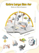 Shell Baby Play Mat, Play Mat for Babies 0-6 6-12 Months, Tummy Time Mat w 6 Detachable Toys, Enlarged Infant Activity Mat for Sensory & Motor Skill Development Boho Ocean Theme Baby Play Gym (White) by TinyTreasures Baby Boutique