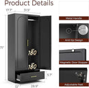71" Metal Armoire Wardrobe Closet with 2 Doors and Drawer, Tall Wardrobe Cabinet with Hanging Rod and Adjustable Shelves, Black Clothing Storage Cabinets for Bedroom, Home Office by CozyNest Decor
