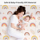 Foldable Baby Play Mat, PIGLOG 50x50 Playpen Mat, 0.6in Thick Waterproof Playmats for Babies and Toddlers Kids, Safe Foam Playmat for Tummy Time, Reversible Portable Baby Floor Mat for Infant, Rainbow by TinyTreasures Baby Boutique
