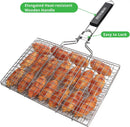 Fish Grilling Basket, Folding Portable Stainless Steel BBQ Grill Basket for Fish Vegetables Shrimp with Removable Handle, Come with Basting Brush and Storage Bag by GreenHaven Gardens