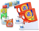 TidyFriend 2 Pack Liquid Laundry Detergent Holder Stand with Drip Tray & Rubber-Grip Feet, Stand for Laundry Room Organization and Storage, Fabric Softener Dispenser with Cup Holder (White) by CozyNest Decor