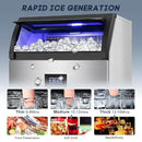 Commercial Ice Maker Machine 360LBS/24H with 80LBS Storage Bin, 126PCS Ice Cubes Ice Machine Stainless Steel Undercounter/Freestanding Ice Maker for Home Bar Outdoor, Self Cleaning by CozyNest Decor