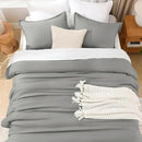 Litanika Comforters Medium Gray King Size, 3 Pieces Lightweight Solid Bedding Set & Collections, All Season Fluffy Bed Set (104x90In Comforter & 2 Pillowcases) by CozyNest Decor