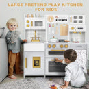 Labebe Wooden Kids Play Kitchen, Toy Kitchen Set with Plenty of Play Features & Cookware, Toddler Kitchen Playset Designed in Trendy Home Style for Boys Girls by TinyTreasures Baby Boutique