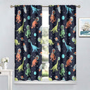 Cartoon Dinosaur Curtains for Kids Boys Girls Home Decor, Astronaut Rocket Funny Outer Space Blackout Rod Pocket Window Drapes for Bedroom Living Room W27.5xL63in 2 Panels by TinyTreasures Baby Boutique