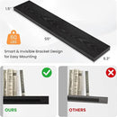 Floating Shelves for Wall, 55"W x 9.3"D x 1.5"H, Long Wooden Wall Mounted Display Shelves with Invisible Brackets for Living Room, Bedroom, Bathroom, Kitchen Decor and Storage, Set of 1, Black by CozyNest Decor