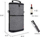 ALLCAMP 2 Bottle Wine Tote Carrier - Insulated Portable Padded Canvas Wine Bag for Travel, BYOB Restaurant, Wine Tasting, Party, Great Christmas Day Gift for Wine Lover，Gray by TinyTreasures Baby Boutique