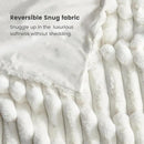 Cozy Bliss Faux Fur Throw Blanket for Couch, Cozy Warm Plush Striped Blanket for Sofa Bedroom Living Room, 50 * 60 Inches Cream White by CozyNest Decor