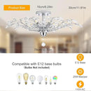 Ganeed Frozen Crystal Branch Close to Ceiling Light Chrome Silvery Vintage Chandelier with 5-Light Heads, Modern K9 Crystal Chandelier for Dining Room Living Room Bedroom Kitchen Over Table by CozyNest Decor