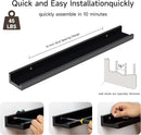 Fun Memories Picture Ledge Shelf, 24 Inch Floating Shelves Set of 2, Nursery Book Shelves for Toys Storage, Kids Bookshelf Wall Mounted for Wall Decor Books Photo Frames, Black by TinyTreasures Baby Boutique
