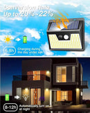 Peasur Solar Lights Outdoor Waterproof [8 Pack/140LED], Warm White Motion Sensor Light Ultra-Bright, 3 Modes Solar Fence Security Lighting for Wall Garden Yard Garage Patio by GreenHaven Gardens