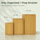 Wood Cutting Board for Kitchen - Reversible Bamboo Cutting Boards Gift Set of 3 with Juice Groove, Wooden Chopping Board for Meat, Fruit, Vegetables & Cheese (Pre Oiled, Natural) by CozyNest Decor