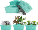 Sungmor 3 Pack Wall Hanging Planters, 16.5 Inch Railing Fence Hanging Flower Pots, Thickened Plastic Water Storage Plant Pot, Indoor Outdoor Garden Balcony Decor, Light Green Large Plant Basket by CozyNest Decor