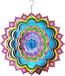 FONMY Mandala Wind Spinner w/Crystal Ball Peacock- 3D Stainless Steel Hanging Spinners Worth Gift Christmas Decoration Indoor/Outdoor Garden Décor Kinetic Yard Art 12 Inches Wind Sculpture by GreenHaven Gardens