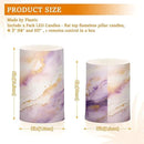 Flickering Flameless Candles, Purple Gold Marble LED Candles with Remote Timer, Set of 2 Battery Operated Candle for Valentine Wedding Birthday by GreenHaven Gardens