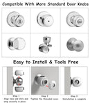 Baby Safety Door Knob Covers 4 Pack Baby Safety Door Handle Protector Child Proof Door Knobs Door Safety for Kids Universal Fit Easy Grip Lockable Design One Hand Operation for Parents No Tools Needed by TinyTreasures Baby Boutique