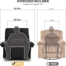 Oversized Recliner Chair Extra Wide Large Recliner for Adults 350lbs with Lumbar Support Pillow Nursery Chair Living Room (Manual, GREY-6008) by CozyNest Decor