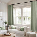 MIULEE 100% Blackout Curtains 84 Inch Long 2 Panels for Bedroom, Thick Luxury Faux Linen Black Out Curtain Room Darkening Back Tab Pleat Window Textured Drapes with Hooks for Living Room, Sage Green by CozyNest Decor