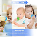WAJIAYON Baby Fruit Feeder Pacifier - 5 Pack | 2 Baby Food Feeder Pacifier & 1 Infant Food Dispensing Spoon | Fresh Fruit Teethers for Babies | Shower Gifts for Boys and Girls (Blue & Green) by TinyTreasures Baby Boutique