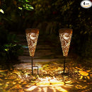 DIBIEECN 4 Pack Sun and Moon Solar Garden Pathway Lights Outdoor,Metal Garden Decorations Outdoor Lights with Patterns and Warm Light,Waterproof Landscape Lighting for Path Patio Backyard Yard by GreenHaven Gardens