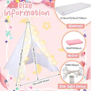 Windyun 8 Pack Kids Teepee Tent for Slumber Party with Mattress,Light String,Airbed Fitted Sheet,Sleepover Tent for Girls Boys Party,Kids Play Playhouse Indoor Outdoor(White) by TinyTreasures Baby Boutique