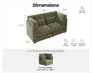 Oversized Modular Sofa, Extra Deep Cloud Chenille Sectional Couch with Ottoman Chaise, Fluffy Chenille 2 Seater Sofa Bed for Living Room, Villa (Loveseat Sofa, Chenille Green) by CozyNest Decor