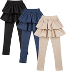 Girls School Uniform Pants Leggings with Skirts Stretch Warm Jegging 4-12 Years by TinyTreasures Baby Boutique