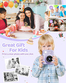 Kids Camera Instant Print for Girls Ages 3-14, 3-inch HD Screen Camera for Kids with Printing Paper, 1080P Digital Toddler Toys for 4 5 6 7 8 9 10 11 12 Years Old (Purple) by TinyTreasures Baby Boutique