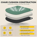 downluxe Indoor Chair Cushions for Dining Chairs, Soft and Comfortable Textured Memory Foam Kitchen Chair Pads with Ties and Non-Slip Backing, 16" x 16" x 2", Dark Green, 4 Pack by CozyNest Decor