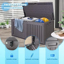 100 Gallon Outdoor Storage Box Waterproof, Resin Deck Box with Dual-Wall, Patio Cushion Storage Box for Garden Tools, Pool Supplies, Toy by GreenHaven Gardens