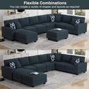 L Lengend Vansen Modular Sectional Sofa U Shaped Couch with Ottoman Modern Reversible Corner Sectional Couch for Living Room (Charcoal, U Shaped Sofa-5) by CozyNest Decor
