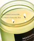 M&SENSE Magnolia Jasmine Spring Scented Candle, 11.6oz 70 Hours Long Lasting Clean Non Toxic All Natural Soy Wax Candle for Relaxing & Stress Relief, 2 Wick Romantic Fragrance Gifts for Home Decor by CozyNest Decor