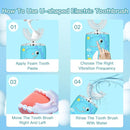 Kids Electric U Shaped Toothbrush,Kids Sonic Full Mouth Toothbrush with 4 Soft Brush Head Automatic Rechargeable 6 Cleaning Modes IPX7 Waterproof 360 Degree Cleaning - Age2-7 Blue by TinyTreasures Baby Boutique