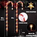 36" Outdoor Christmas Decorations, Real 30" Red Candy Cane Lights Outdoor Pathway 8 Flashing Modes, 12 Pack Christmas Candy Cane Lights, Christmas Decorations Outdoor Yard, Warm Lights with Star by GreenHaven Gardens