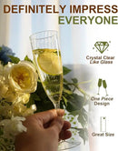 Clear Plastic Champagne Flutes, 96 PCS Disposable Reusable Cocktail Cups for Home Daily Life Party Birthday Wedding Toasting Drinking Champagne (6 oz) by CozyNest Decor