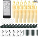 Flickering Flameless Window Candle LED Christmas Tree Candle Lights Warm White Battery Operated Electric Taper Candles with Remote Perfect for Home Garden Wedding Parties Decor (12 PCS,Ivory) by GreenHaven Gardens