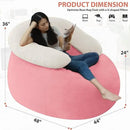HABUTWAY Bean Bag Chair with U-Shaped Pillow - Faux Fur Fabric (Beige-Light Pink) by CozyNest Decor