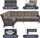Outdoor Furniture Sectional Sofa L Shaped Couch - Patio Wicker Set with 2 Swivel Glider Chairs, 8 Piece Rattan Patio Conversation Sets with Gray Cushion for Deck Backyard Sunroom Grey Cushion by GreenHaven Gardens